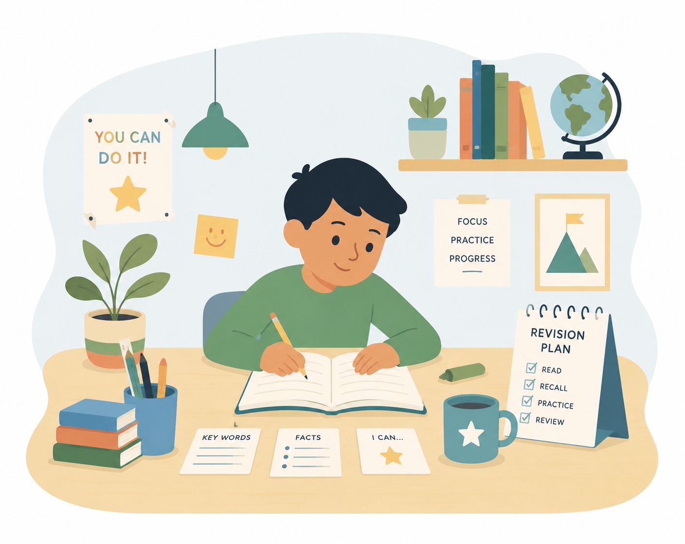 Student learning with revision materials
